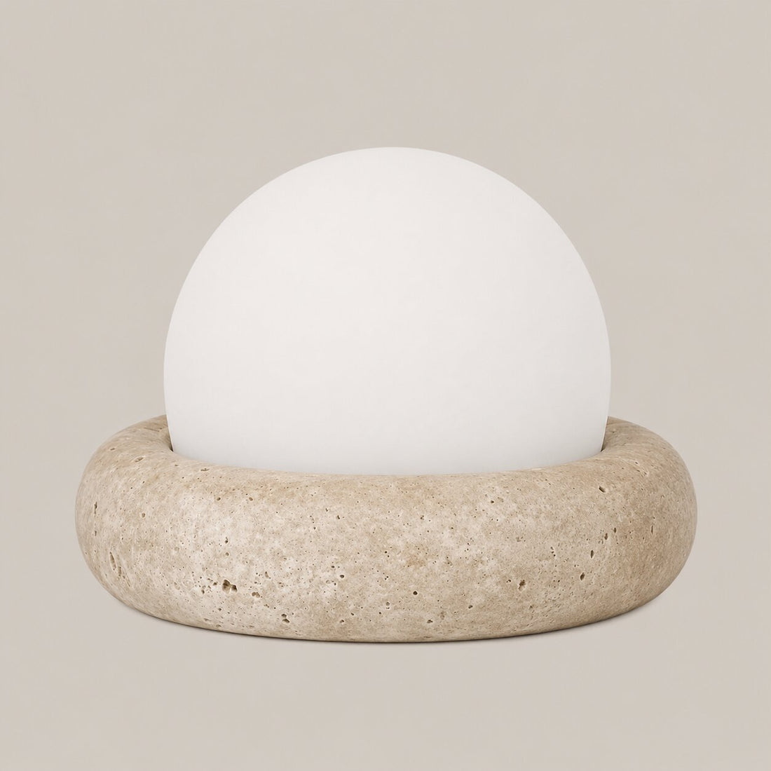 Cast Stone Frosted Glass Table Lamp