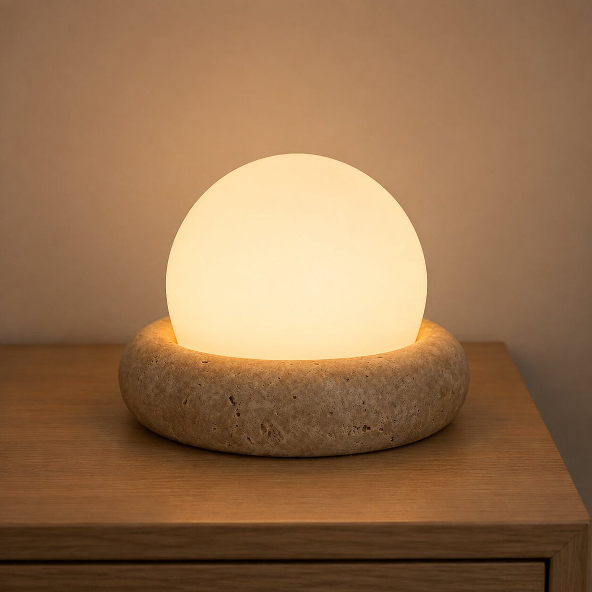 Cast Stone Frosted Glass Table Lamp