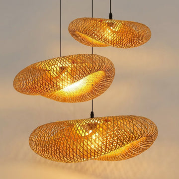 Coastal Woven Bamboo Pendant Light