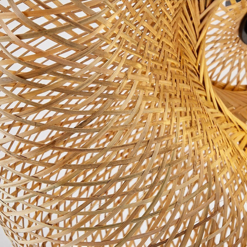 Coastal Woven Bamboo Pendant Light