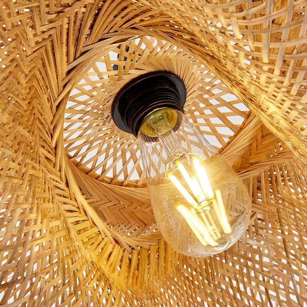 Coastal Woven Bamboo Pendant Light