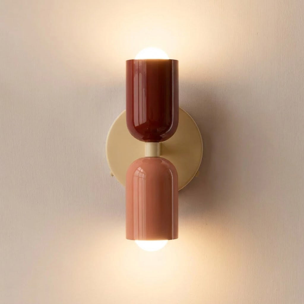 Modern Minimalist 2-Light Cylinder Wall Sconce