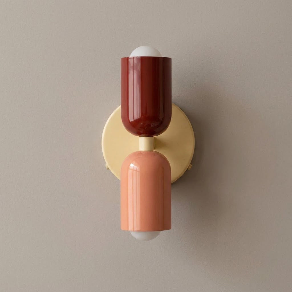 Modern Minimalist 2-Light Cylinder Wall Sconce
