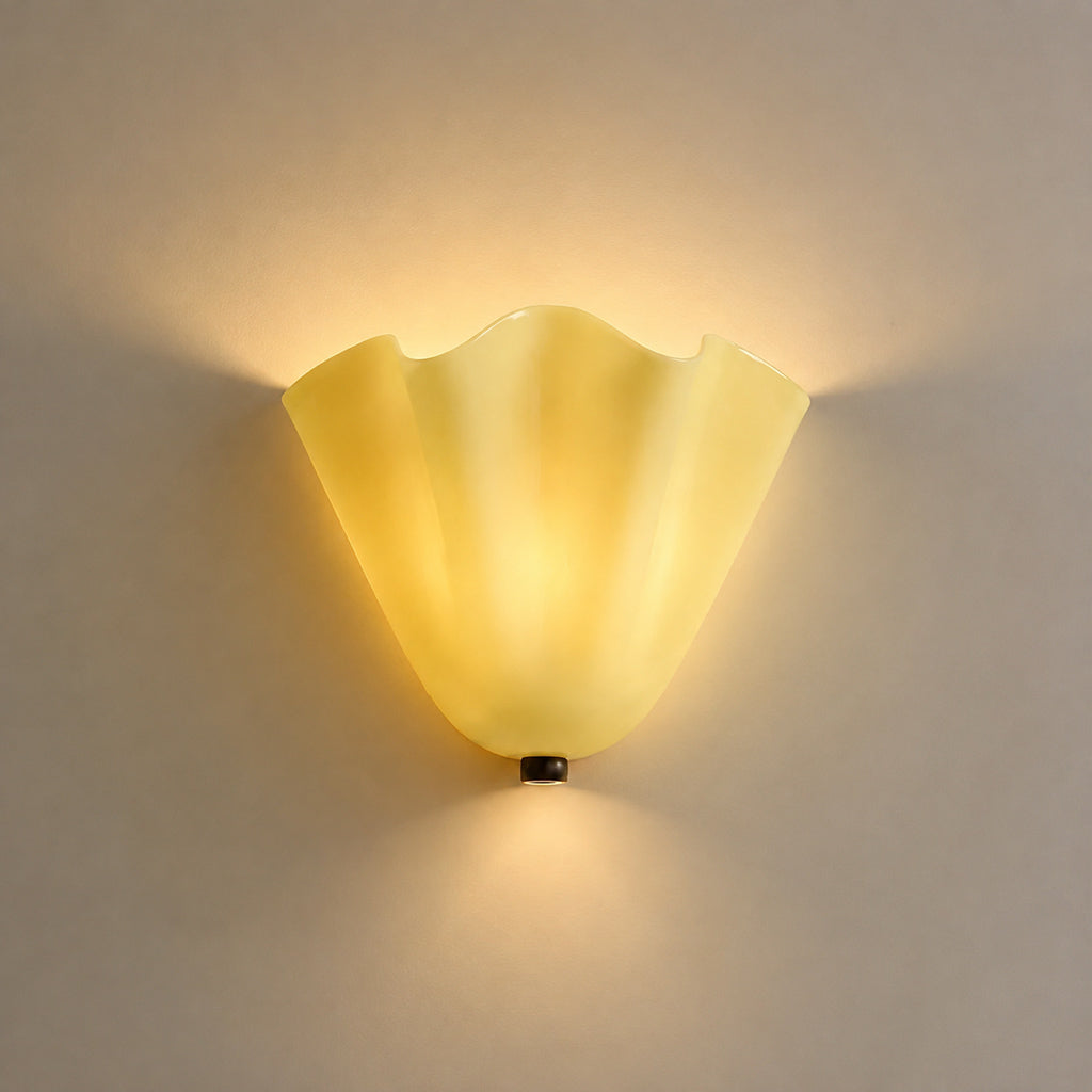 Retro Stained Glass Skirt Shell Wall Sconce