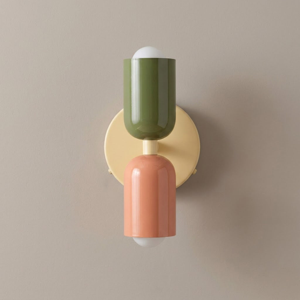 Modern Minimalist 2-Light Cylinder Wall Sconce