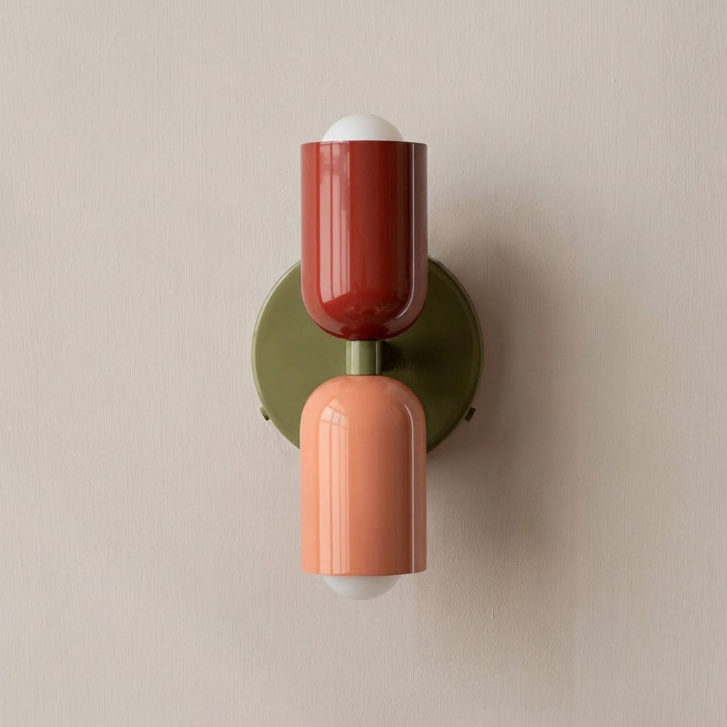 Modern Minimalist 2-Light Cylinder Wall Sconce