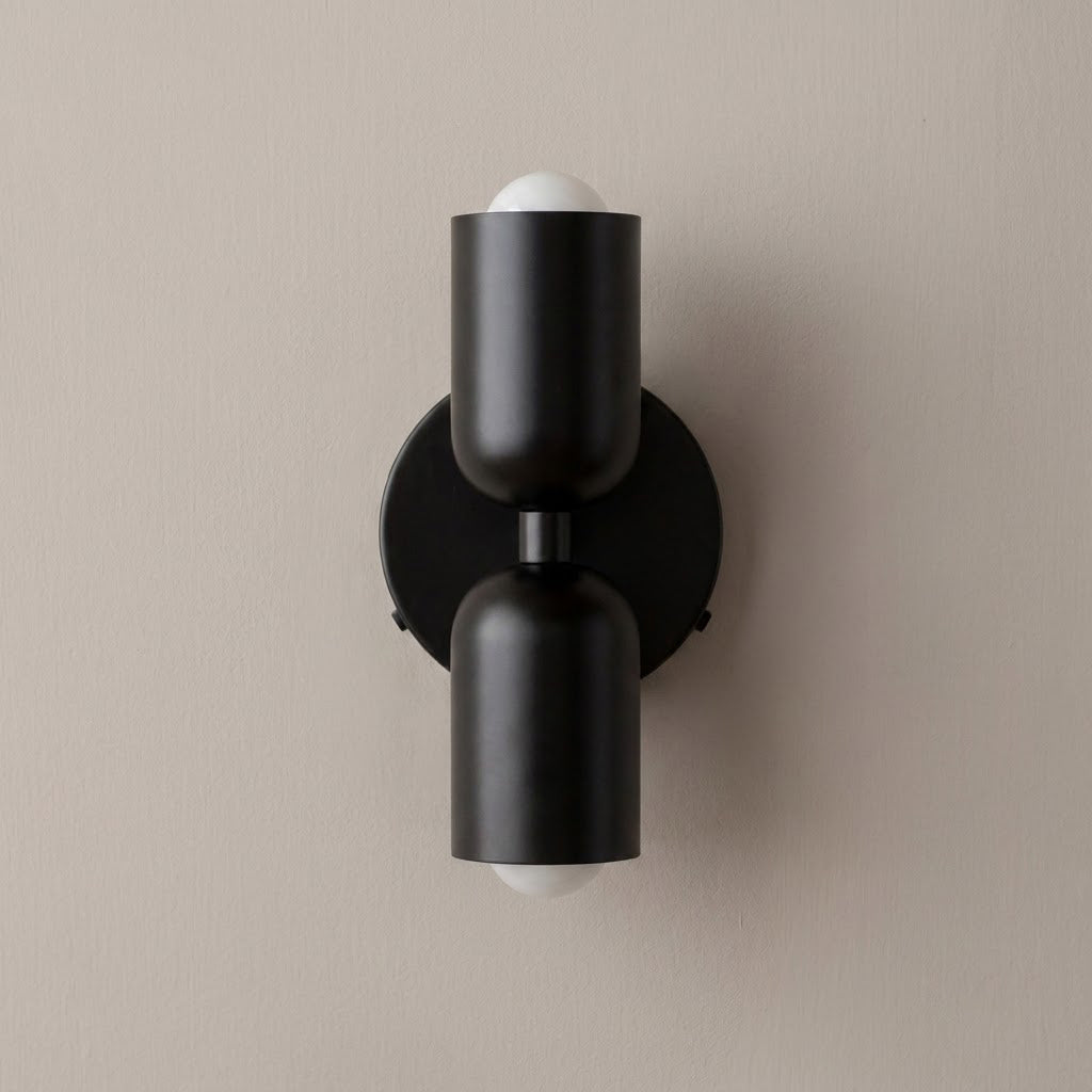 Modern Minimalist 2-Light Cylinder Wall Sconce