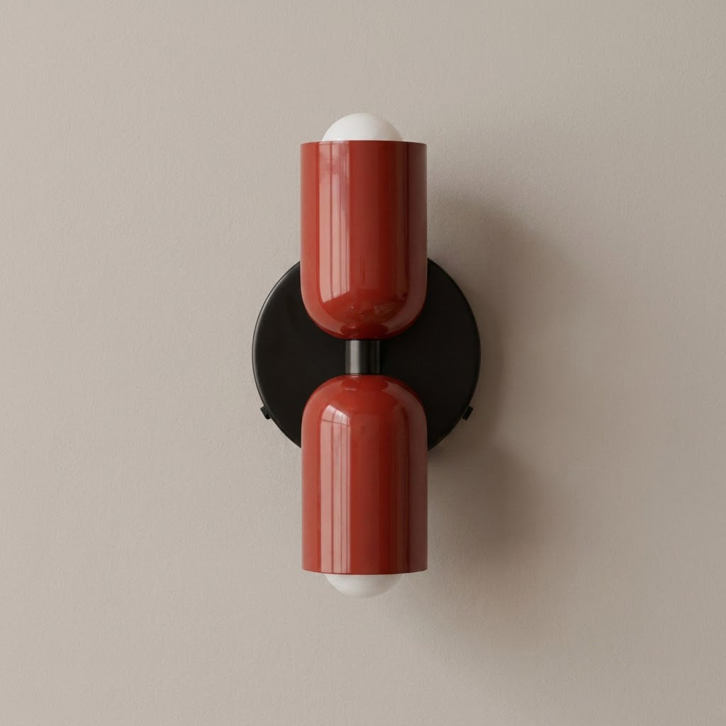 Modern Minimalist 2-Light Cylinder Wall Sconce