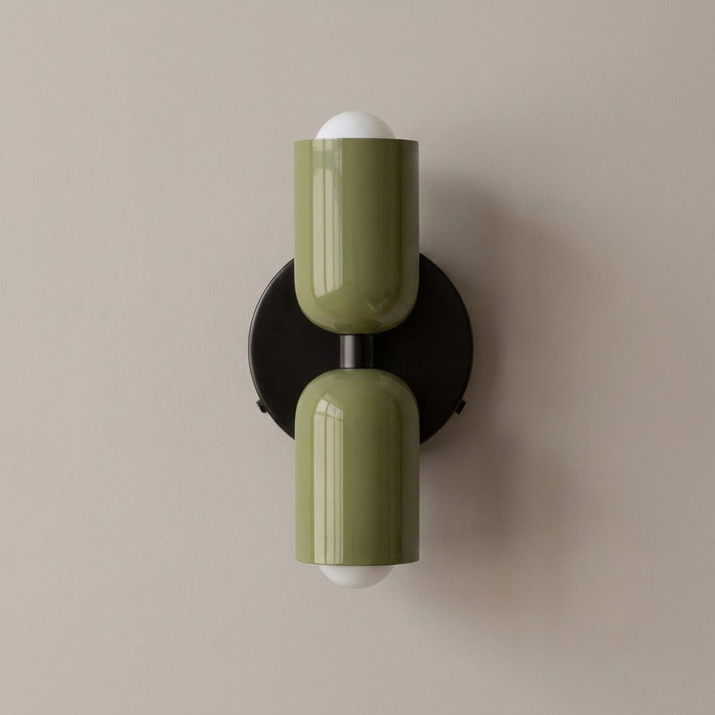 Modern Minimalist 2-Light Cylinder Wall Sconce