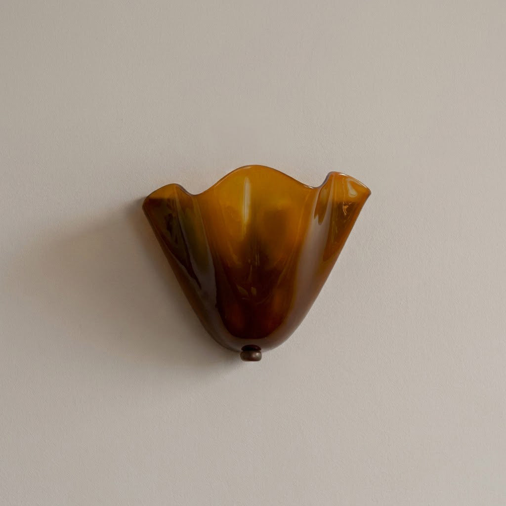 Retro Stained Glass Skirt Shell Wall Sconce