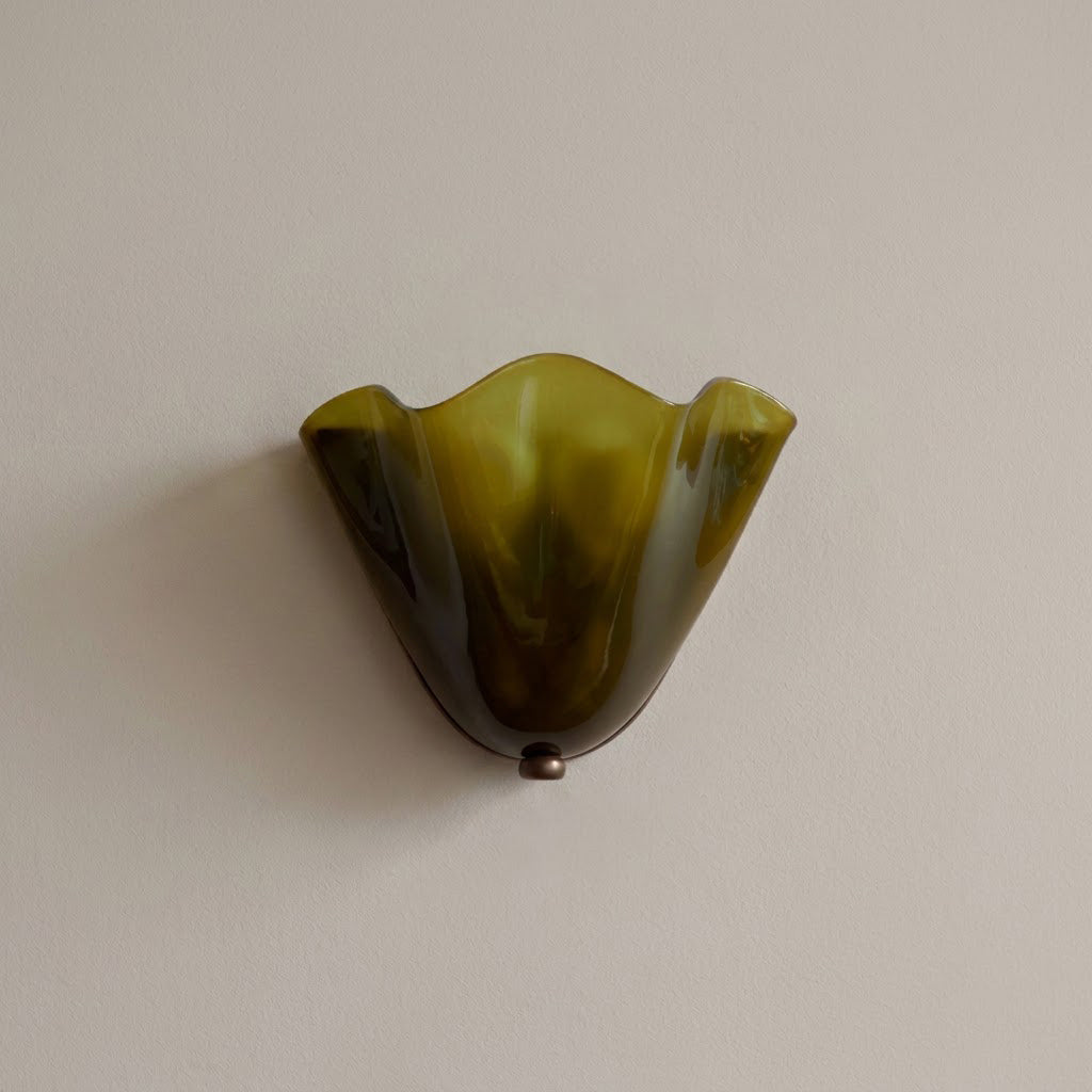Retro Stained Glass Skirt Shell Wall Sconce