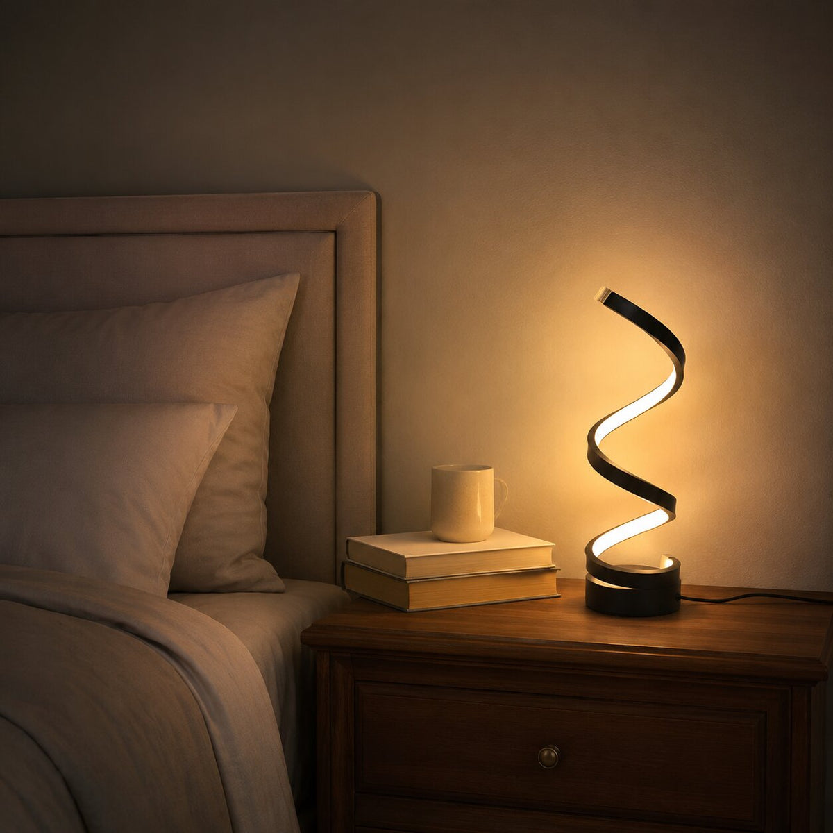 Iron and Silicone Spiral Table Lamp