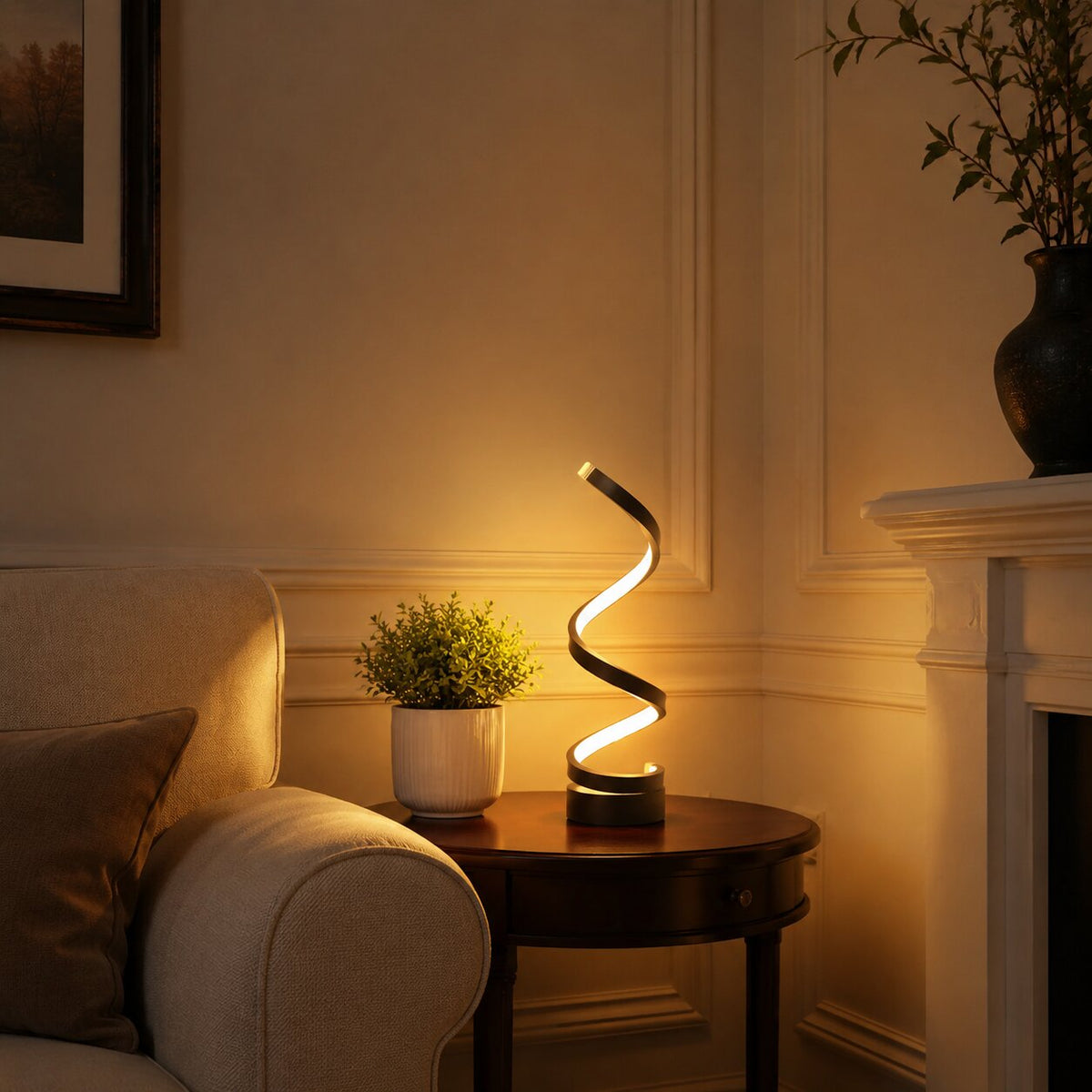 Iron and Silicone Spiral Table Lamp