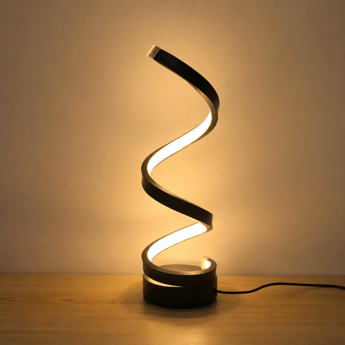 Iron and Silicone Spiral Table Lamp