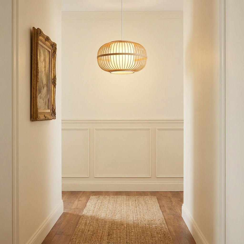 Japandi Bamboo Lantern Pendant Light