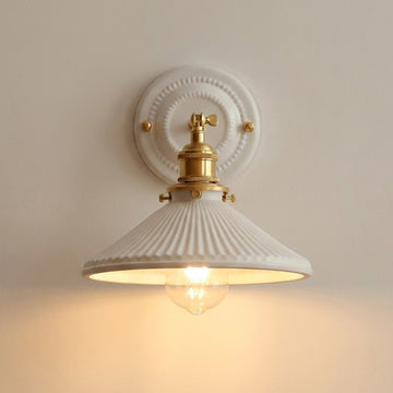 Japandi Ceramic Brass Wall Sconce