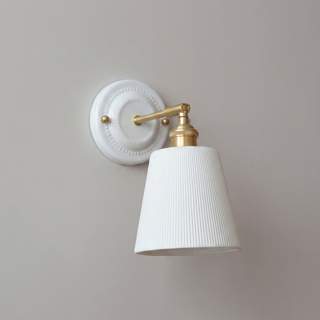 Japandi Ceramic Brass Wall Sconce