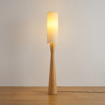 Japandi Cylinder Linen Floor Lamp