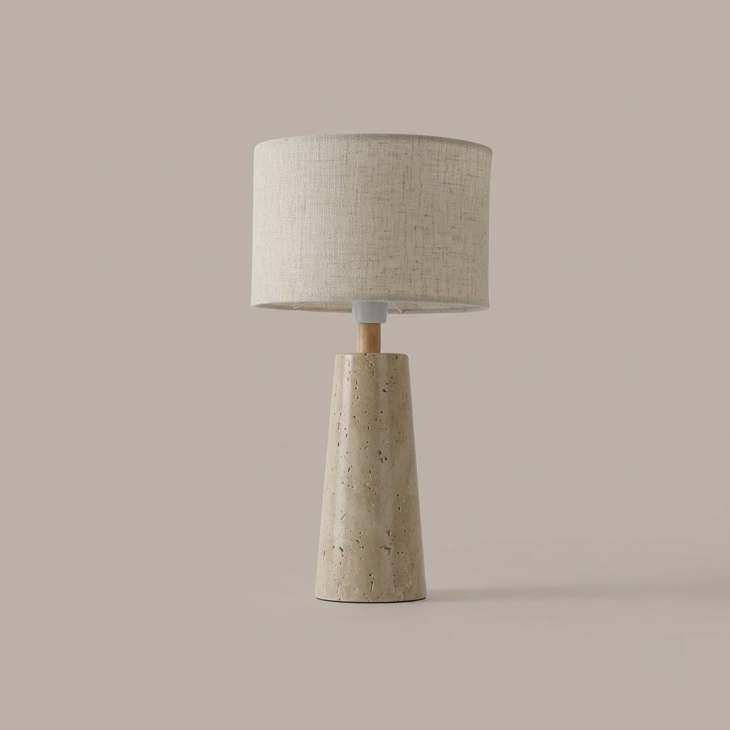 Japandi Cylindrical Stone Cylinder Shade Table Lamp