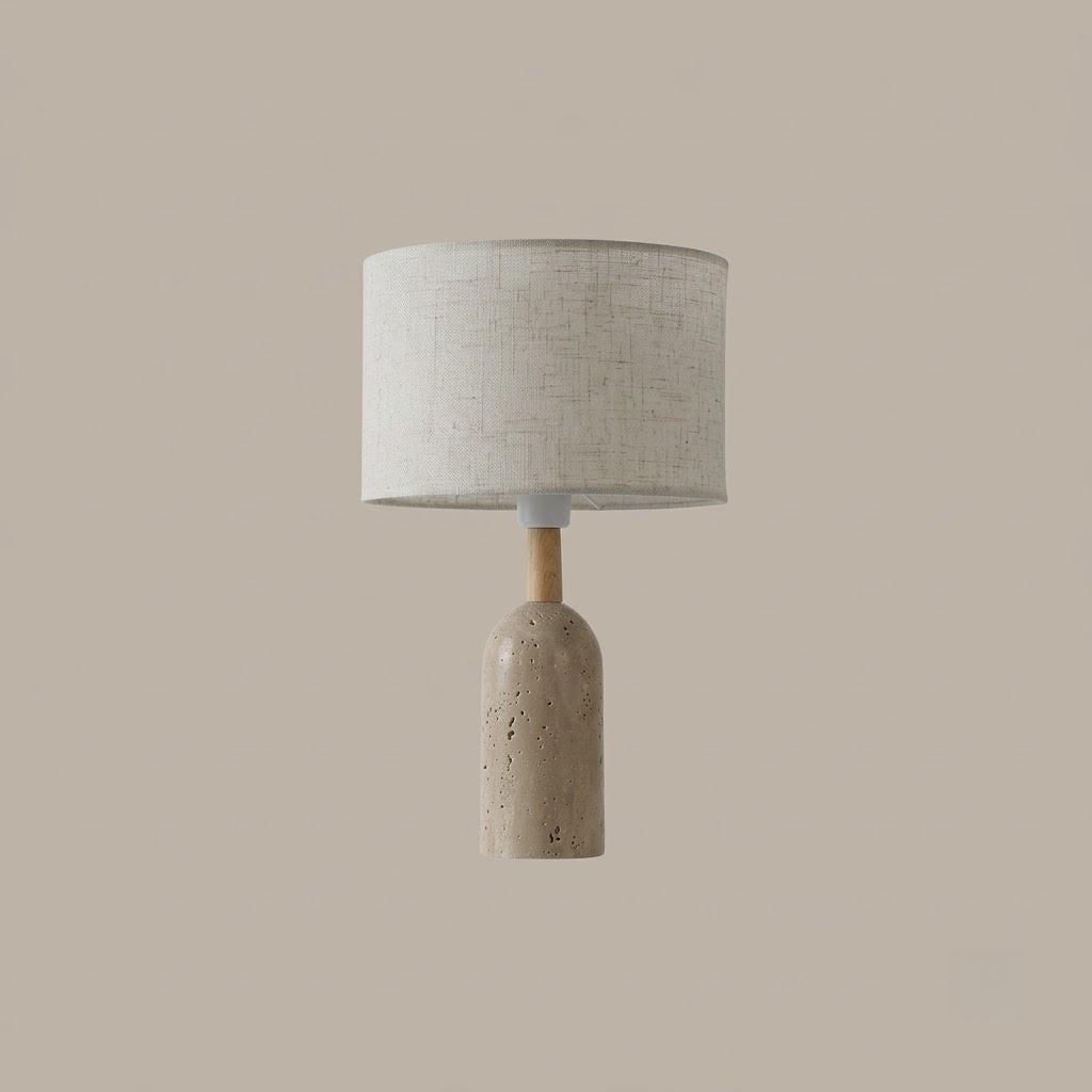 Japandi Cylindrical Stone Cylinder Shade Table Lamp
