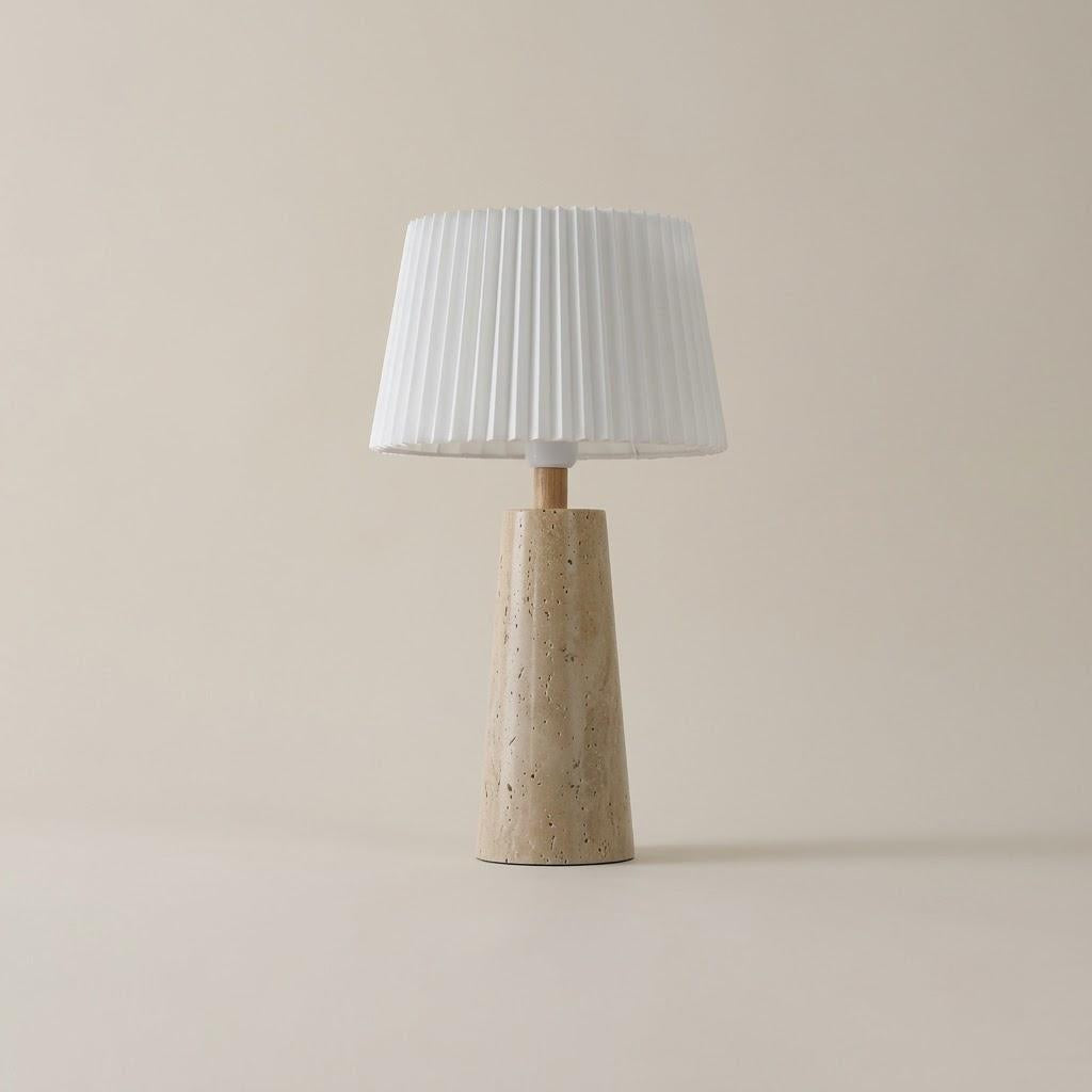 Japandi Cylindrical Stone Cylinder Shade Table Lamp