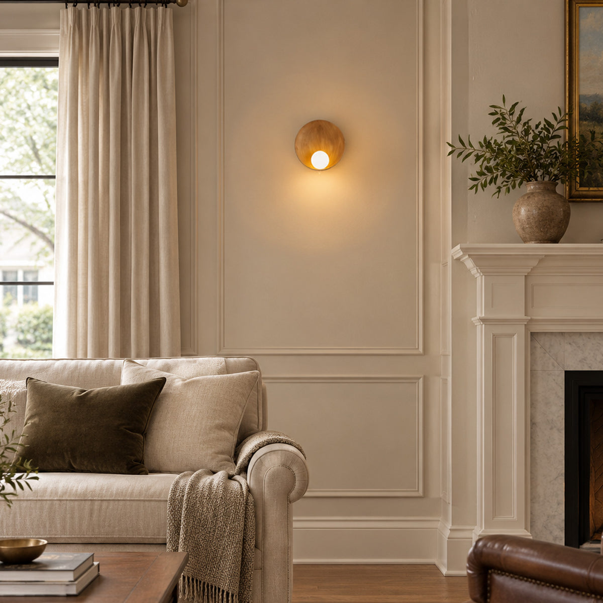 Japandi Frosted Glass Bowl Wall Sconce