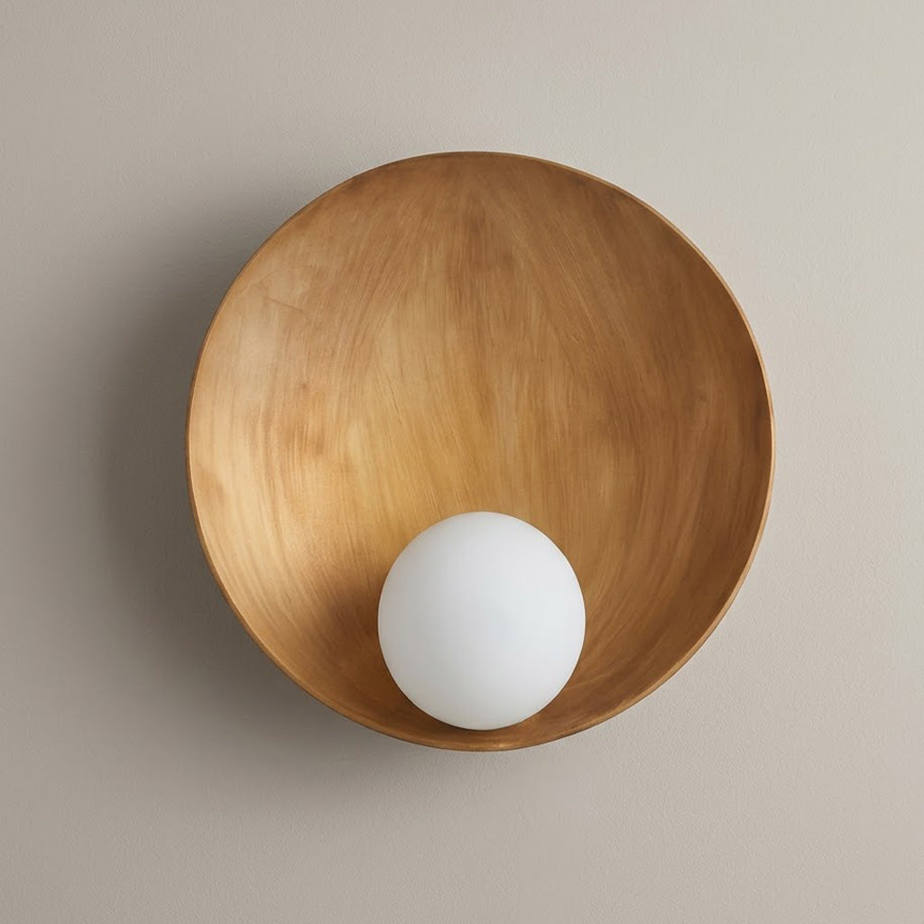 Japandi Frosted Glass Bowl Wall Sconce