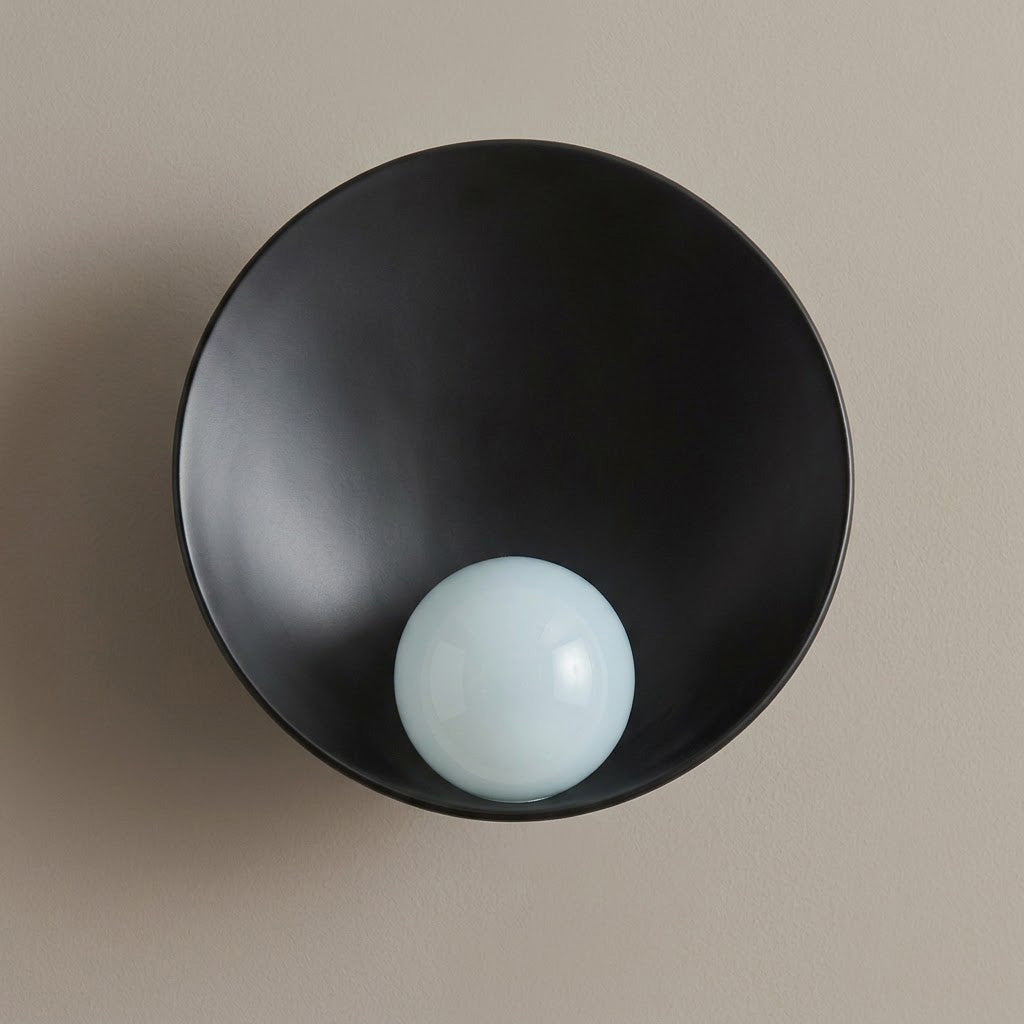 Japandi Frosted Glass Bowl Wall Sconce