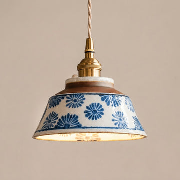 Japandi Glazed Ceramic Dome Pendant Light