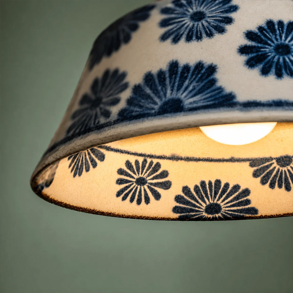 Japandi Glazed Ceramic Dome Pendant Light