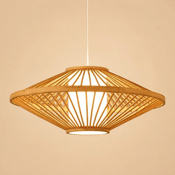 Japandi Hand-Woven Bamboo Dome Pendant