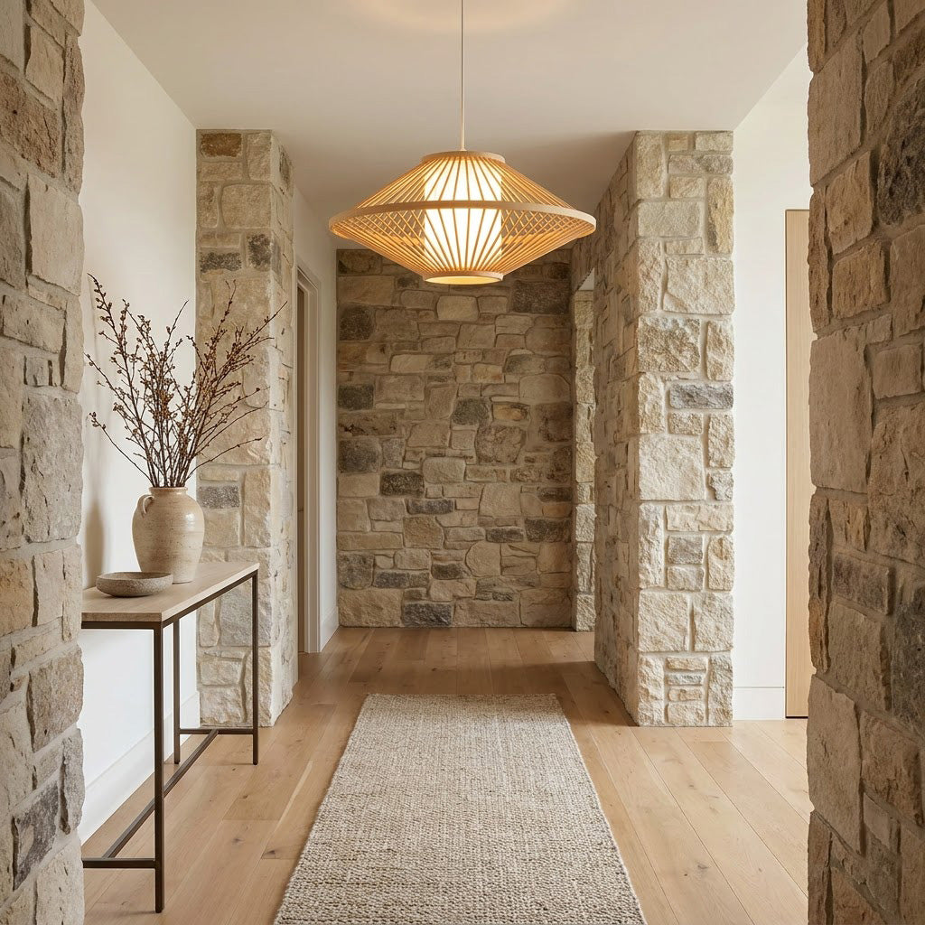 Japandi Hand-Woven Bamboo Dome Pendant