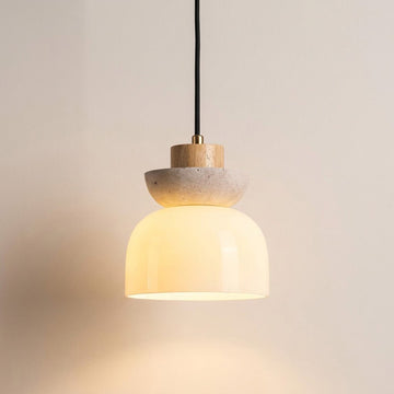 Japandi Log Cream 1-Light Pendant Light