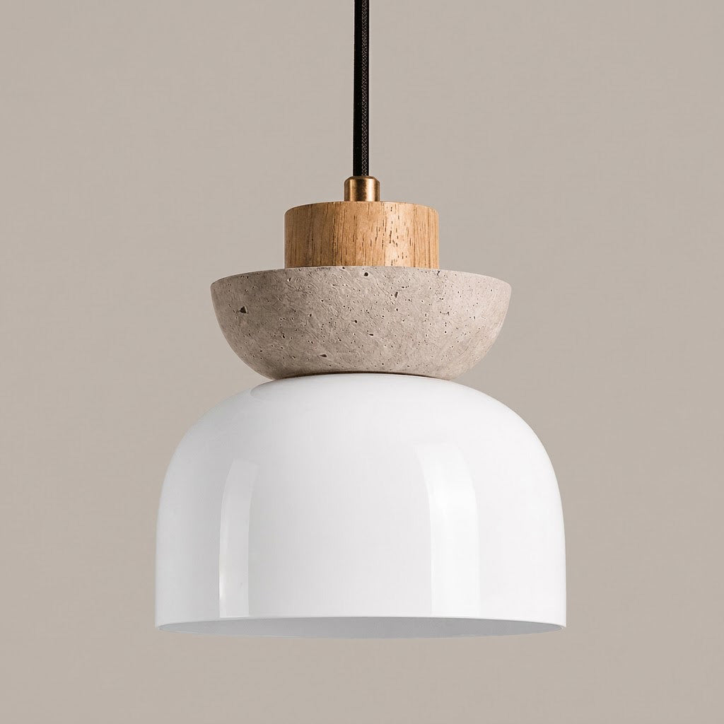 Japandi Log Cream 1-Light Pendant Light
