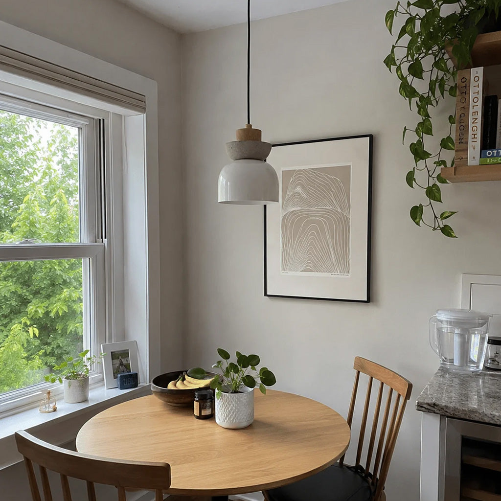 Japandi Log Cream 1-Light Pendant Light