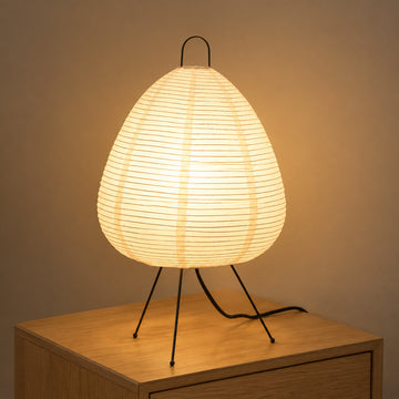 Japandi Off-White Washi Shade Table Lamp