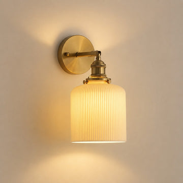 Japandi Pleated Glass Wall Sconce