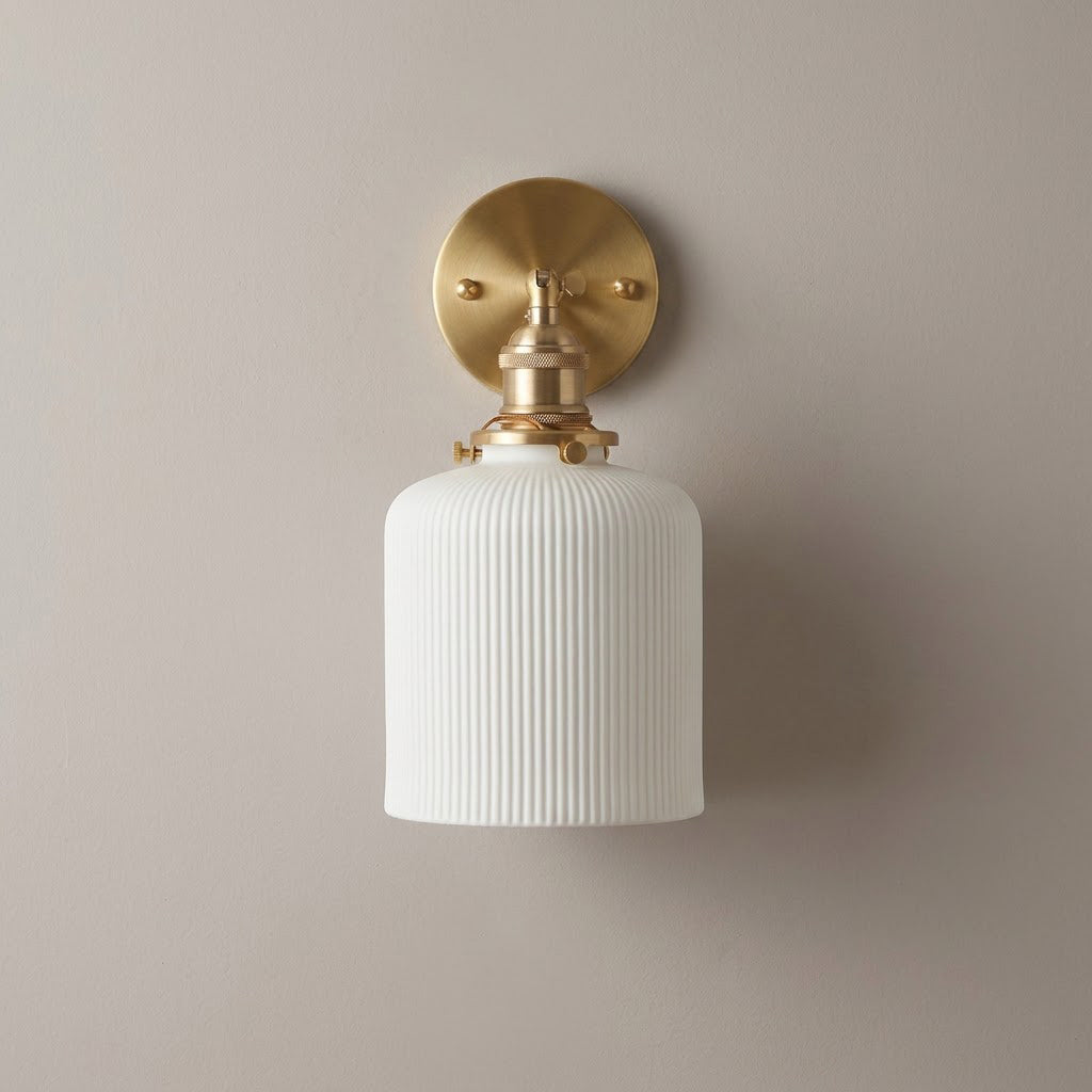 Japandi Pleated Glass Wall Sconce