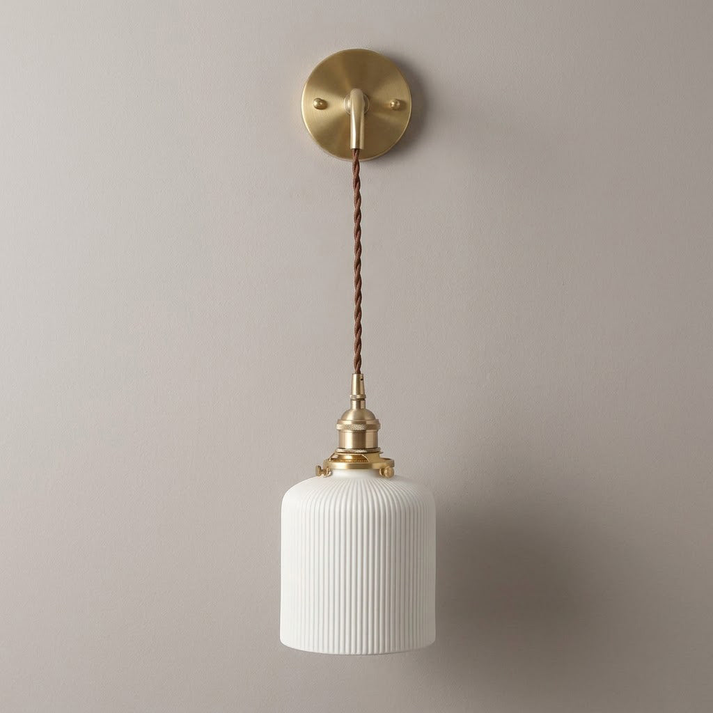 Japandi Pleated Glass Wall Sconce