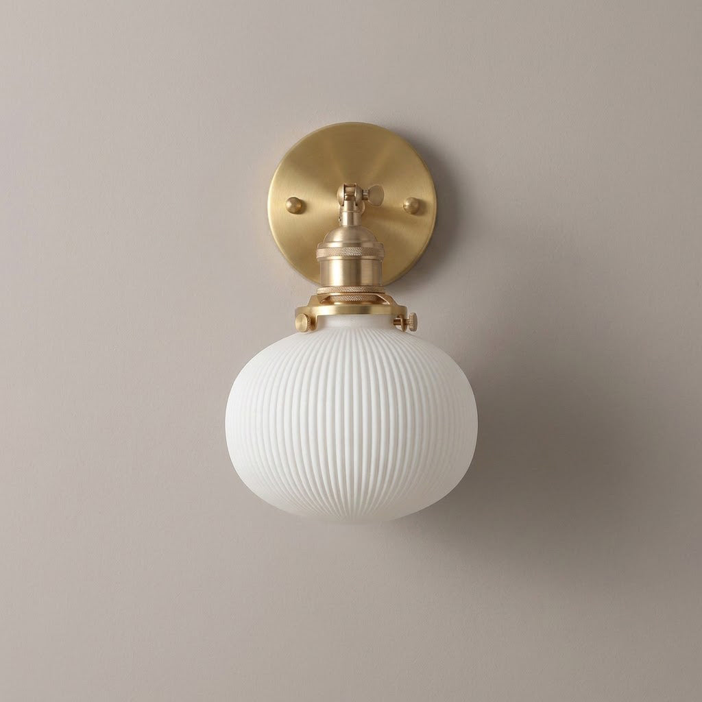 Japandi Pleated Glass Wall Sconce