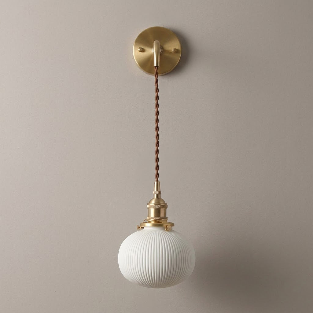 Japandi Pleated Glass Wall Sconce