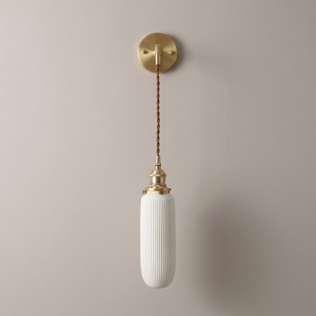 Japandi Pleated Glass Wall Sconce