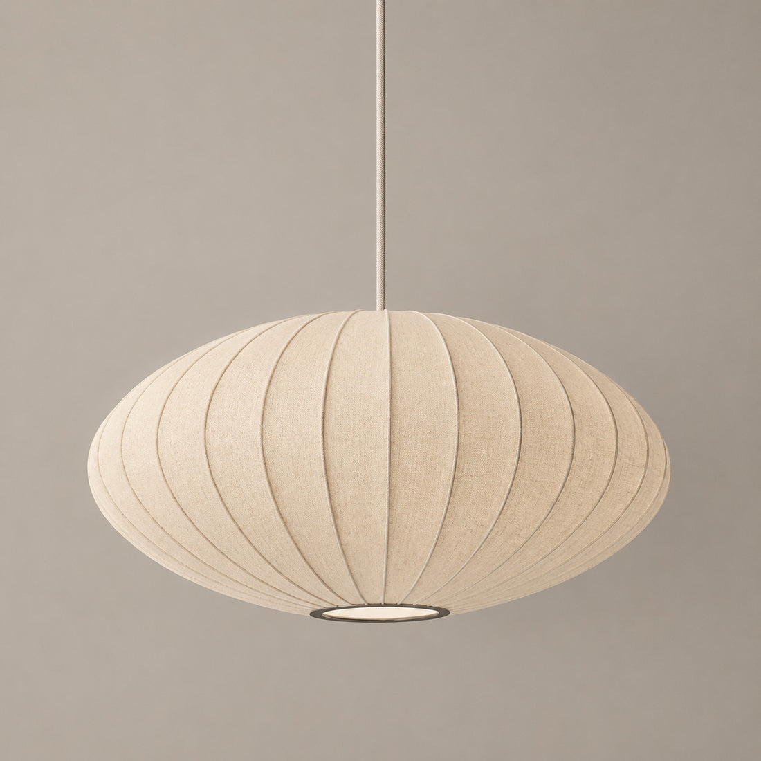 Japandi Round Fabric 1-Light Pendant Light