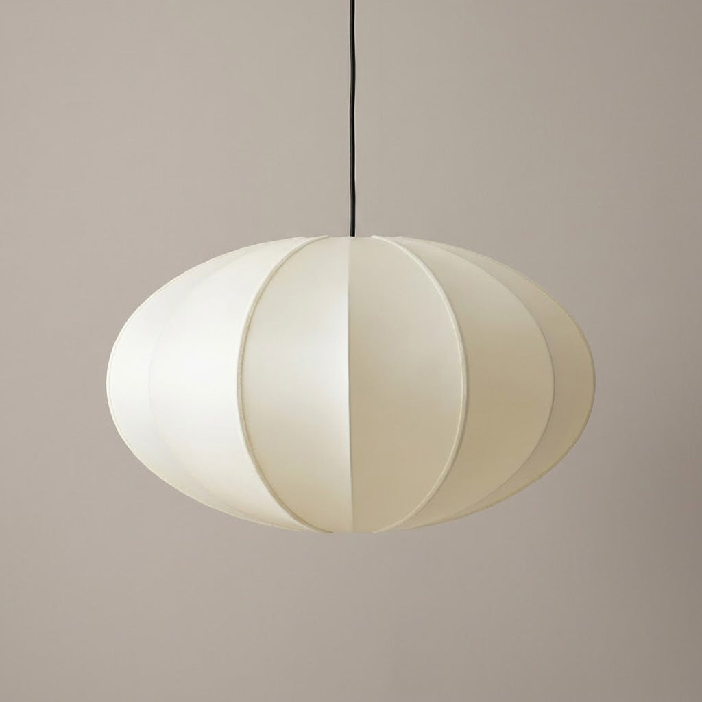Japandi Silk Pumpkin Pendant Light