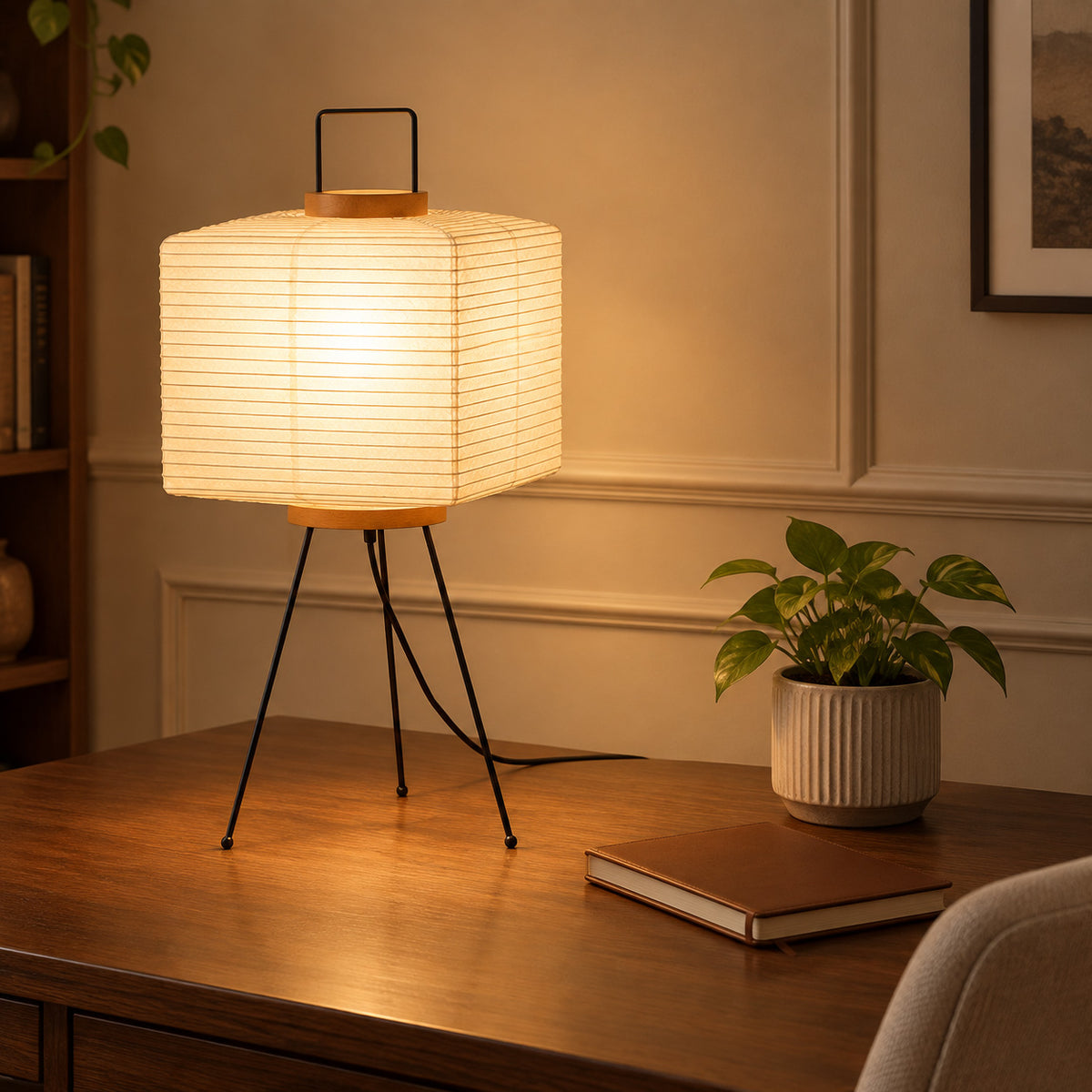 Japandi Square Washi Floor Lamp