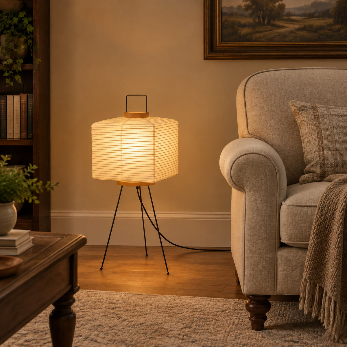Japandi Square Washi Floor Lamp
