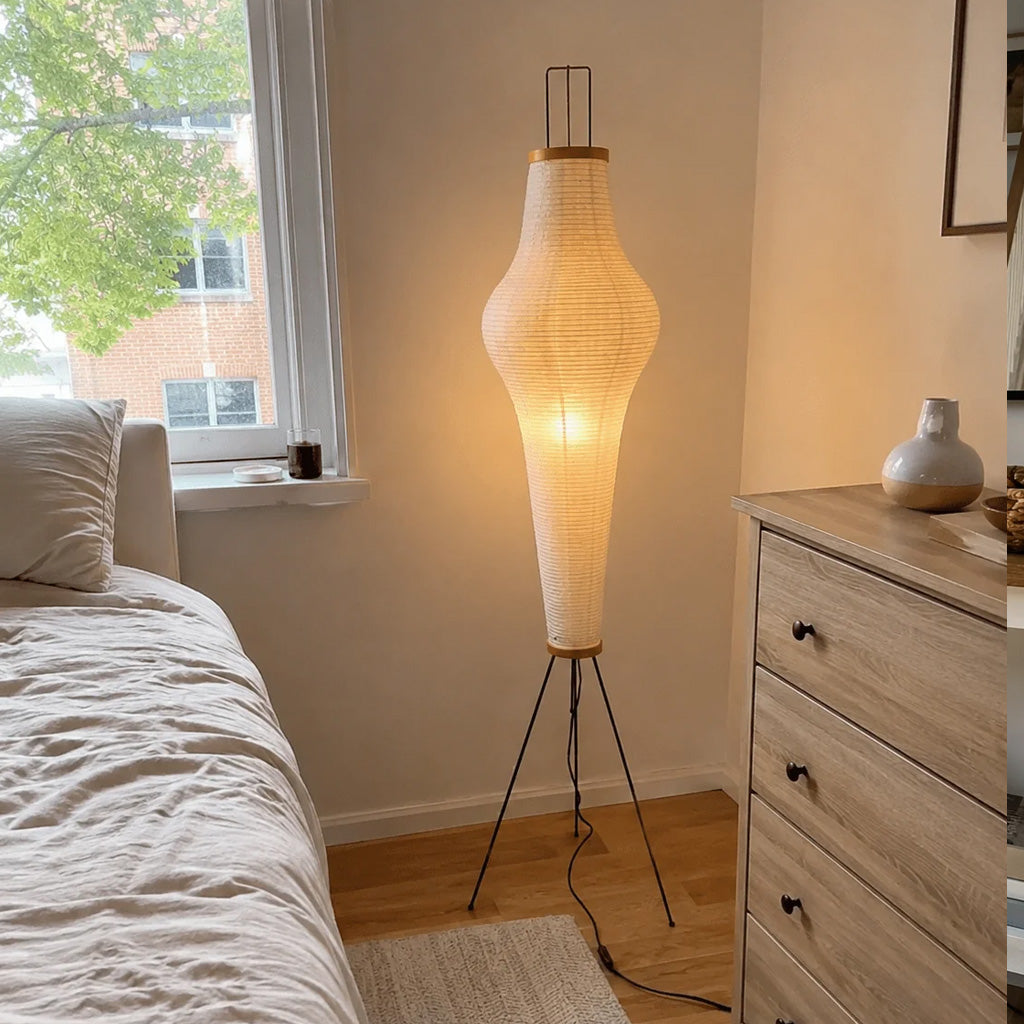 Wabi-Sabi Tripod Lantern Washi Paper Floor Lamp