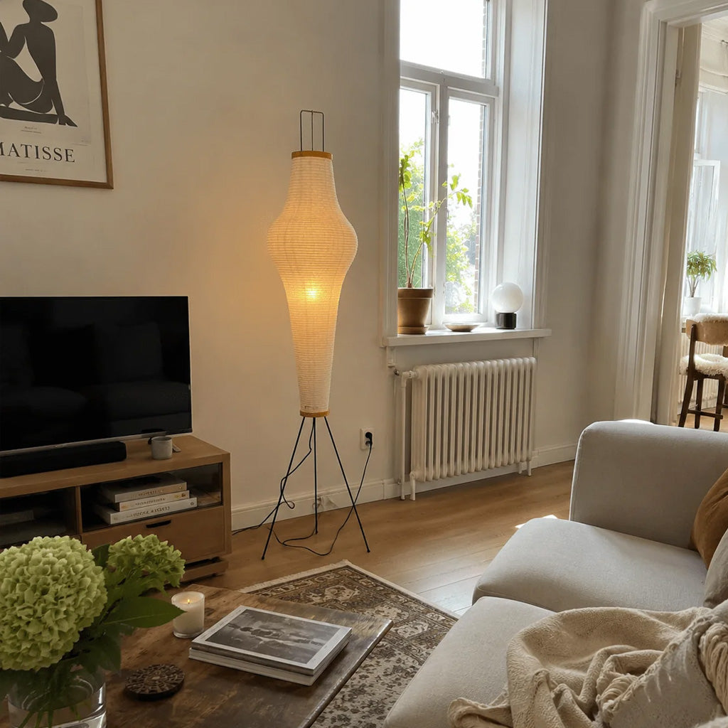 Wabi-Sabi Tripod Lantern Washi Paper Floor Lamp