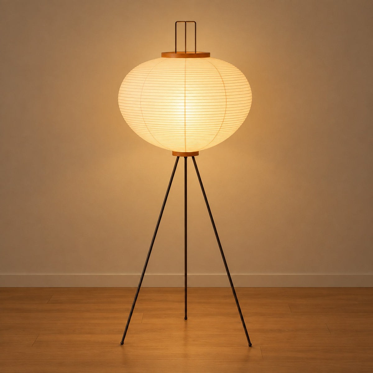 Japandi Tripod Washi Paper Floor Lamp