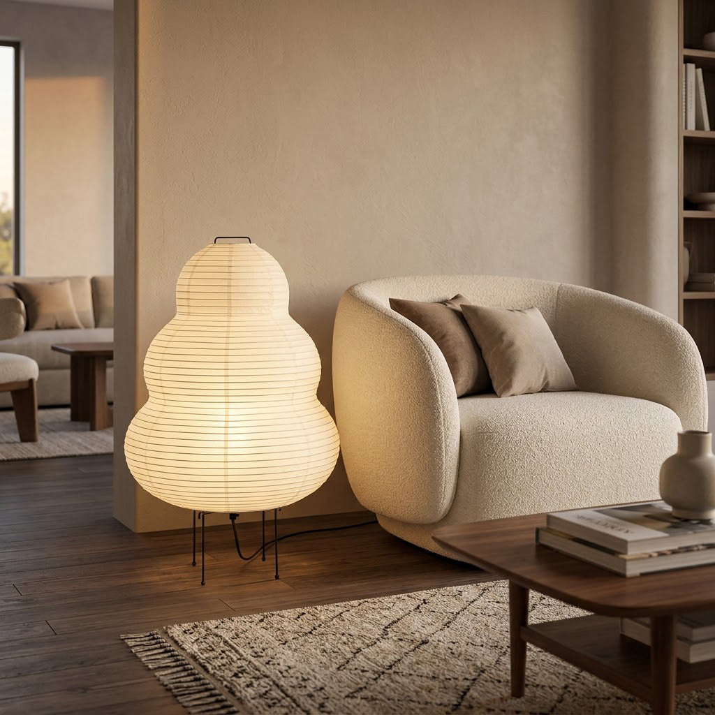 Japandi Washi Paper Floor Lamp